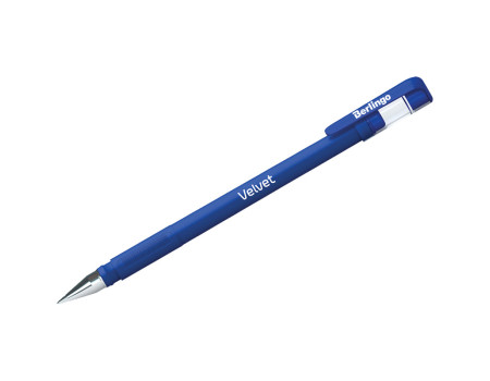 Ручка гелевая "Velvet"синяя, 0,5мм, Berlingo прорез. корпус