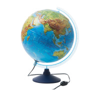 Глобус физико-политический рельефный Globen, 32см, с подсветкой на круглой подставке, Ке013200233