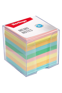 Блок для записи Berlingo "Standard", 9*9*9см, в пластиковом боксе, цветной, LNn_01260