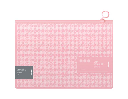 Папка-конверт на молнии Berlingo "Starlight S", 200мкм, розовая, с рисунком