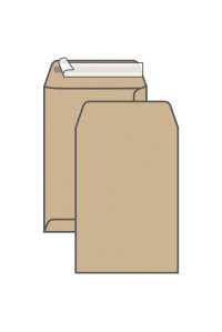 Пакет почтовый C4, UltraPac, 229*324мм, коричневый крафт, отр. лента, 90г/м2, 161150