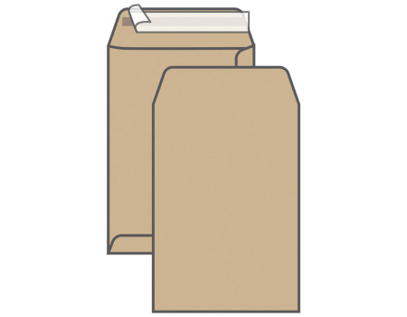Пакет почтовый C4, UltraPac, 229*324мм, коричневый крафт, отр. лента, 90г/м2