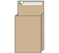 Пакет почтовый C4, UltraPac, 229*324*40мм, коричневый крафт, отр. лента, 130г/м2, 381227.25