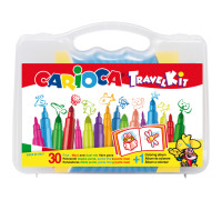 Набор для рисования Carioca 30 фломастеров + раскраска, пластиковая коробка с ручкой, 43260 