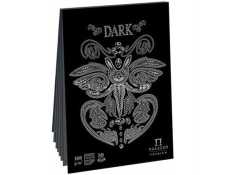 Планшет для эскизов и зарисовок 30л. А4 на склейке Лилия Холдинг "Dark", 160г/м2, черный тонир.офсет
