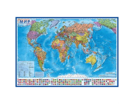 Карта "Мир" политическая Globen, 1:28млн., 1170*800мм, интерактивная, с ламинацией, в тубусе