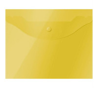 Папка-конверт на кнопке OfficeSpace А5 (190*240мм), 150мкм, полупрозрачная, жёлтая, 267528