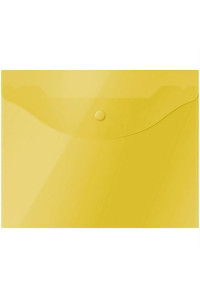 Папка-конверт на кнопке OfficeSpace А5 (190*240мм), 150мкм, полупрозрачная, жёлтая, 267528