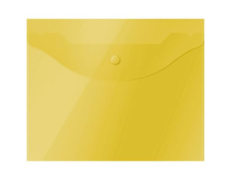 Папка-конверт на кнопке OfficeSpace А5 (190*240мм), 150мкм, полупрозрачная, жёлтая