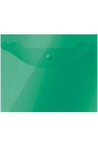Папка-конверт на кнопке OfficeSpace А5 (190*240мм), 150мкм, полупрозрачная, зелёная, 267529