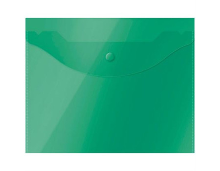 Папка-конверт на кнопке OfficeSpace А5 (190*240мм), 150мкм, полупрозрачная, зелёная