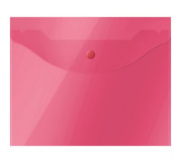 Папка-конверт на кнопке OfficeSpace А5 (190*240мм), 150мкм, полупрозрачная, красная, 267530
