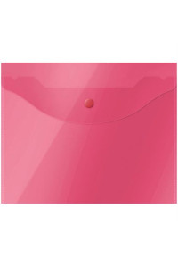Папка-конверт на кнопке OfficeSpace А5 (190*240мм), 150мкм, полупрозрачная, красная, 267530