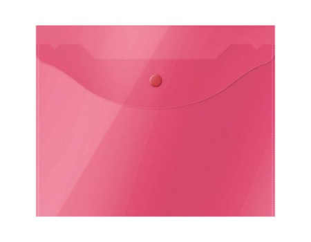 Папка-конверт на кнопке OfficeSpace А5 (190*240мм), 150мкм, полупрозрачная, красная