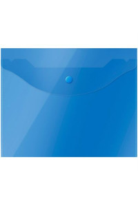 Папка-конверт на кнопке OfficeSpace А5 (190*240мм), 150мкм, полупрозрачная, синяя, 267531