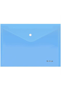 Папка-конверт на кнопке Berlingo "Starlight", А4, 180мкм, прозрачная голубая, индив. ШК, AKk_04110