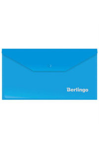 Папка-конверт на кнопке Berlingo, C6, 180мкм, синяя, AKk_06302