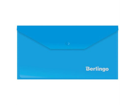 Папка-конверт на кнопке Berlingo, C6, 180мкм, синяя