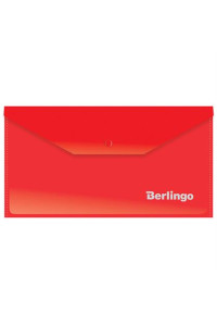 Папка-конверт на кнопке Berlingo, C6, 180мкм, красная, AKk_06303