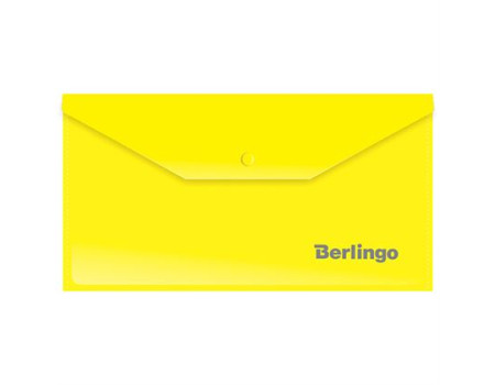 Папка-конверт на кнопке Berlingo, C6, 180мкм, желтая