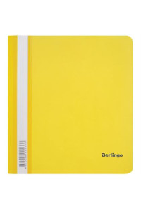 Папка-скоросшиватель пластик. Berlingo, А5, 180мкм, жёлтая с прозр. верхом, индив. ШК, ASp_05105
