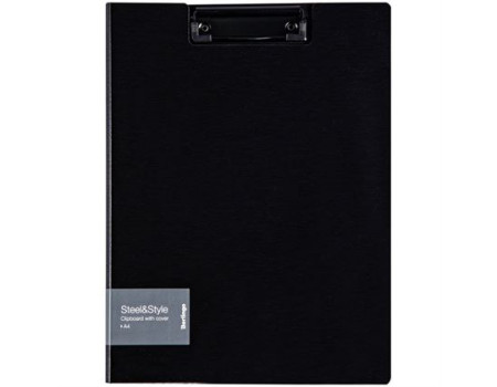 Папка-планшет с зажимом Berlingo "Steel&Style" A4, пластик (полифом), чёрная