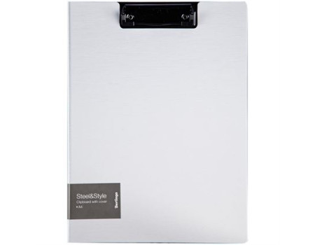 Папка-планшет с зажимом Berlingo "Steel&Style" A4, пластик (полифом), белая