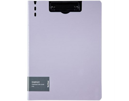 Папка-планшет с зажимом Berlingo "Instinct" A4, пластик (полифом), лаванда/чёрный