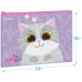 Папка текстильная 1 отделение, А4 Berlingo "Cute cat", 340*250мм, полиэстер, на молнии