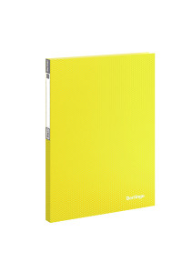Папка с 40 вкладышами Berlingo "Neon", 21мм, 700мкм, неоновая жёлтая, AVp_40803