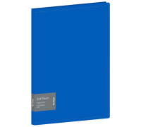 Папка с 30 вкладышами Berlingo "Soft Touch", 17мм, 700мкм, синяя, с внутр. карманом, DB4_30981