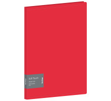 Папка с 30 вкладышами Berlingo "Soft Touch", 17мм, 700мкм, красная, с внутр. карманом, DB4_30982
