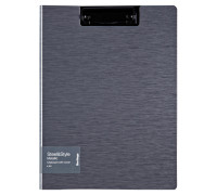 Папка-планшет с зажимом Berlingo "Steel&Style" А4, пластик (полифом), серебристый металлик, PPf_93102