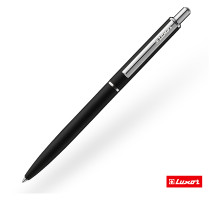 Ручка шариковая Luxor "Cosmic" синяя, 1,0мм, корпус чёрный/хром, кнопочный механизм, 8146