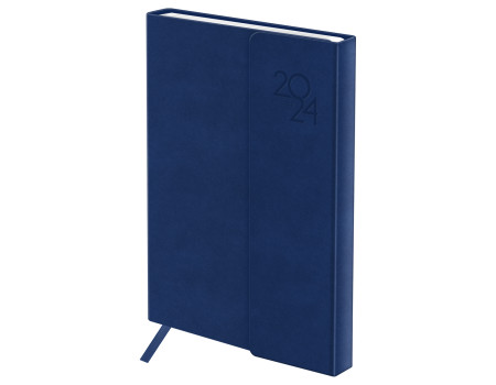 Ежедневник датированный 2024г., А5, 176л., кожзам, OfficeSpace "Magnet", тёмно-синий