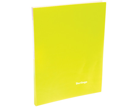 Папка с 20 вкладышами Berlingo "Neon", 14мм, 700мкм, неоновая жёлтая