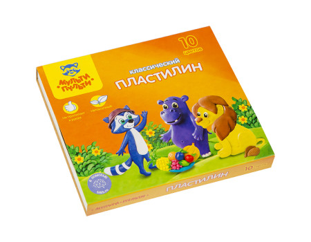 Пластилин Мульти-Пульти, 10 цветов, 200г, "Приключения Енота"