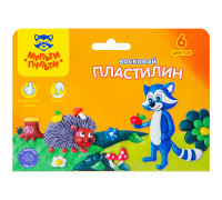 Пластилин Мульти-Пульти"Енот в лесу" 06 цветов,90г восковой,ВП_11055