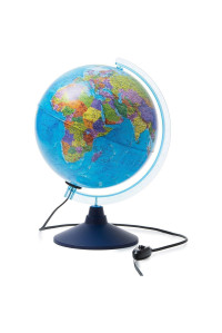 Глобус "День и ночь" с двойной картой - политической и звёздного неба Globen, 25см, интерактивный, с подсветкой от сети + очки виртуальной реальности, INT12500308