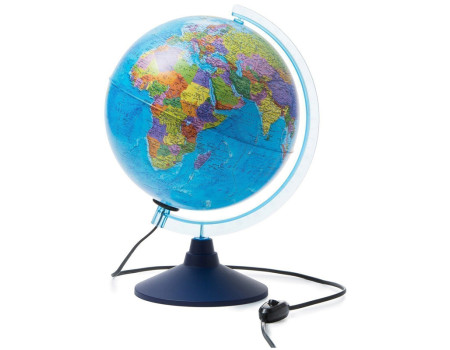 Глобус "День и ночь" с двойной картой - политической и звёздного неба Globen, 25см, интерактивный, с подсветкой от сети + очки виртуальной реальности