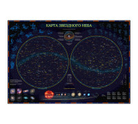 Карта "Звездное небо/планеты" Globen, 1010*690мм, интерактивная, с ламинацией, европодвес, КН003