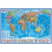 Карта "Мир" политическая Globen, 1:15млн., 1990*1340мм, интерактивная, с ламинацией, европодвес