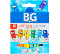 Карандаши цветные BG "Mini", 12цв., трёхгранные, 3,0мм, заточенные, европодвес, KR12C_m 4642