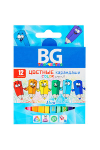 Карандаши цветные BG "Mini", 12цв., трёхгранные, 3,0мм, заточенные, европодвес, KR12C_m 4642