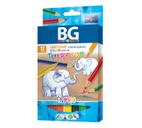 Карандаши цветные BG "Jumbo", 12цв., трёхгранные, 5,0мм, европодвес, KR12C_t 4644