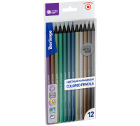 Карандаши цветные металлик Berlingo "SuperSoft. Metallic", 12цв., заточен., европодвес, SSM0506