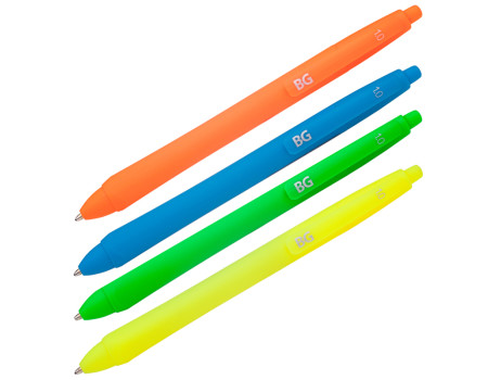 Ручка шариковая автоматическая BG "Velvet", синяя, 1,0мм, пластиковая 
