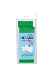 Набор закладок для книг 12*376мм (ляссе с клеевым краем), ДПС, 06шт., ярко-зелёный, 2921-109