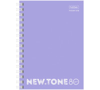 Блокнот А6 80л. на гребне Hatber "NEWtone Pastel. Лаванда", 80г/м2, глянцевая ламинация, 80Б6лA1гр_05019