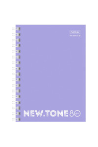 Блокнот А6 80л. на гребне Hatber "NEWtone Pastel. Лаванда", 80г/м2, глянцевая ламинация, 80Б6лA1гр_05019